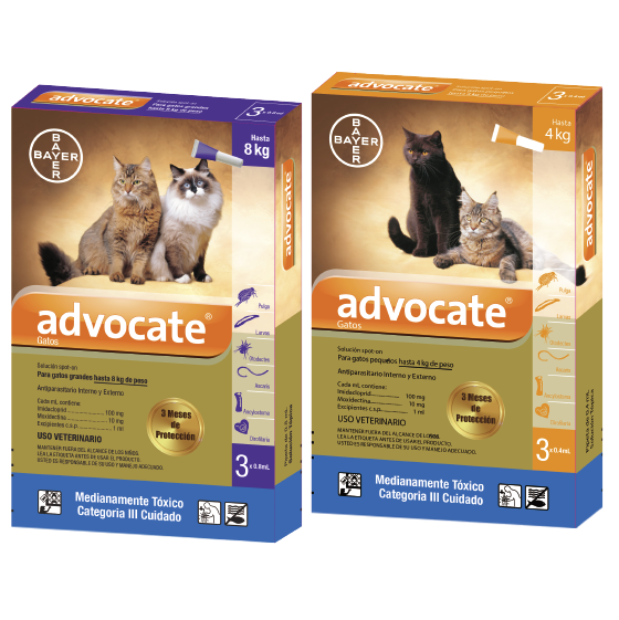 Advocate Gatos Tratamiento contra pulgas, gusano del corazón y lombrices intestinales